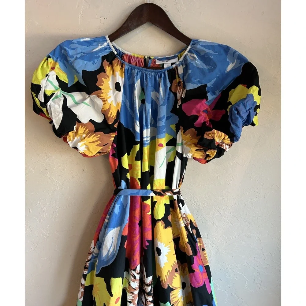 Christopher John Rogers Target Floral Puff Sleeve Hi Lo Dress XS Resort Ruffle - Picture 3 of 9